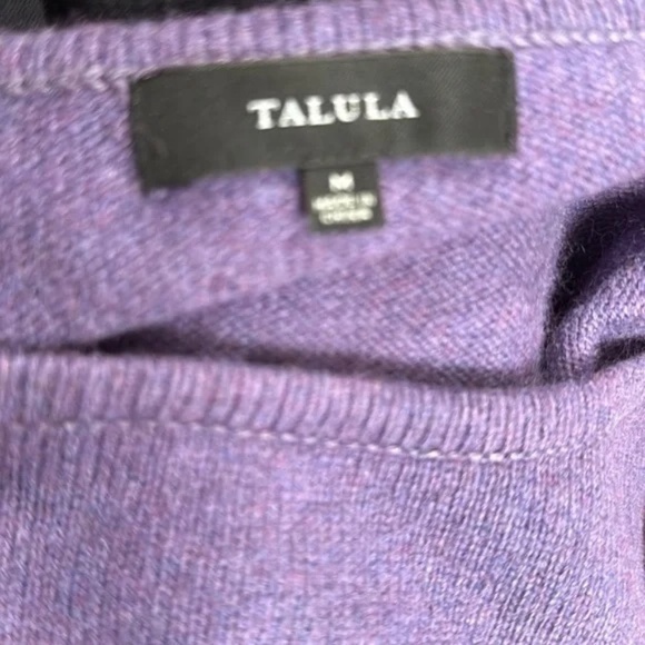TALULA -Purple Knit Round Knit Cropped Sweater Viscose, Angora Blend & Cashmere - Picture 5 of 7